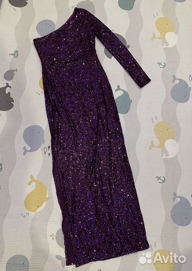 Платье вечернее блестящее 46