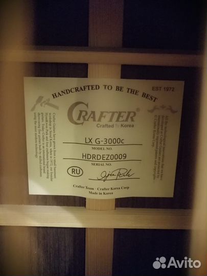 Акустическая гитара crafter LX G-3000C