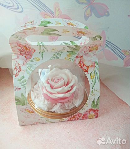 Роза в куполе (мыло). Подарок 8 марта