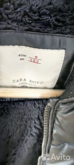 Бомбер утепленный, экокожа, Zara 122