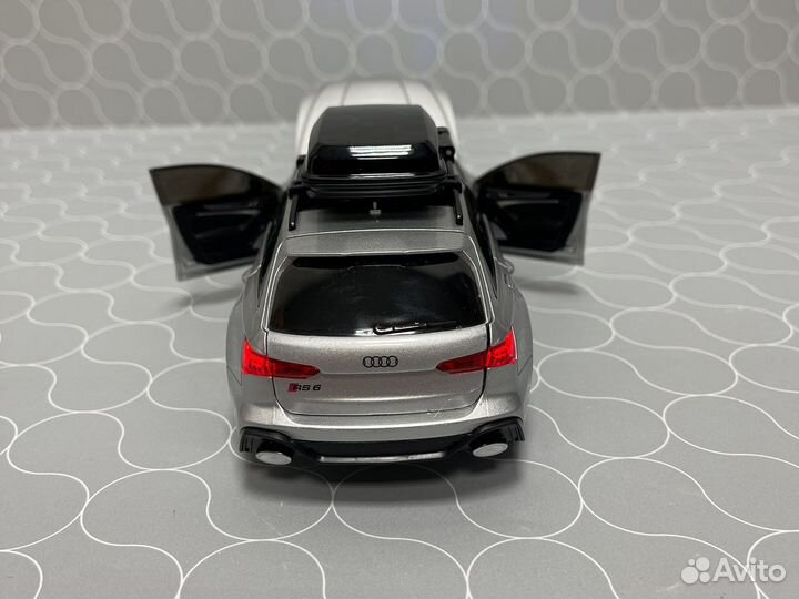 Металлическая модель audi RS6 серебристая 1:24