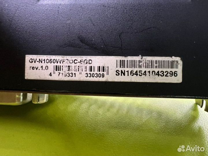 Видеокарта gigabyte GeForce GTX 1060, 6gb