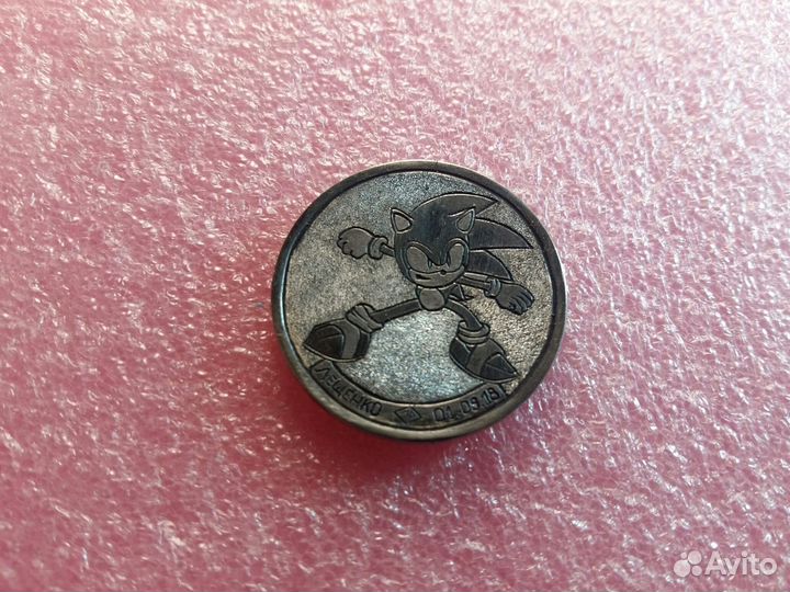 Монета ''Sonic''. Ручная гравировка. Hobo Nickel