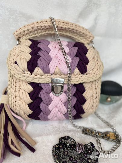 Сумка зефирка из трикотажной пряжи