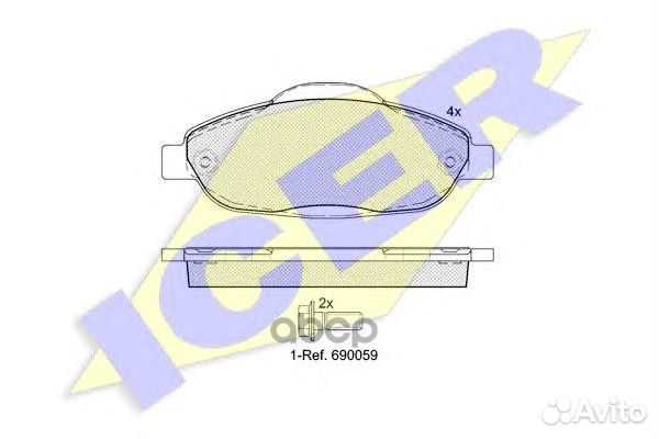 Колодки торм диск Peugeot 308/308 SW 181851 Icer