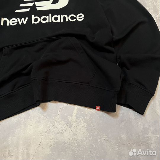 Черное худи New Balance Big Logo Оригинал