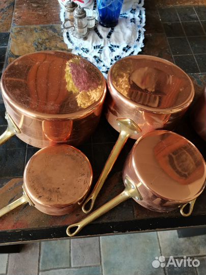 Набор из 5 медных ковшей