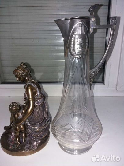Антиквар. Лампа.Графин.Статуэтка