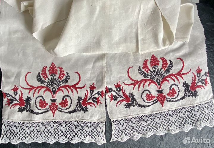 Старинный текстиль скатерть рушник домоткань