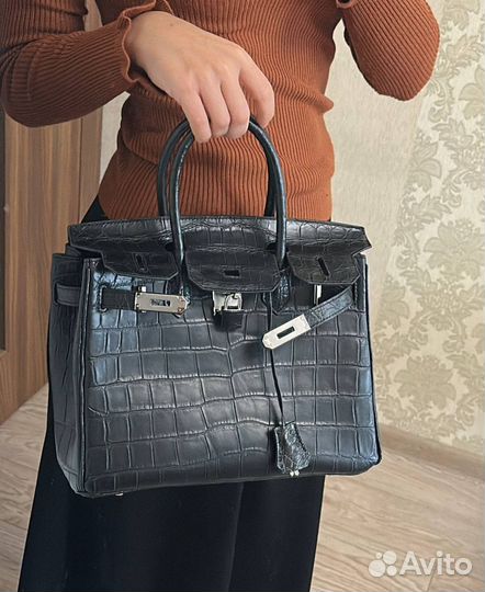Сумка hermes birkin 30 из кожи крокодила
