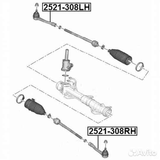 Наконечник рулевой правый\ Peugeot 308/3008/5008 all 07/Citroen Berlingo all 08