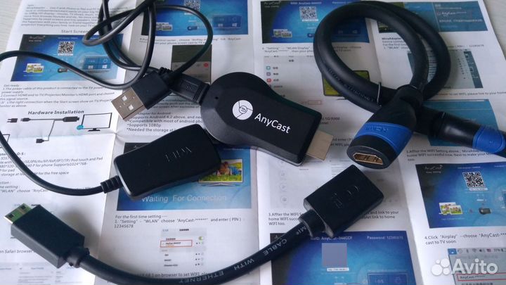 Медиаплеер AnyCast hdtv Компактный hdmi адаптер