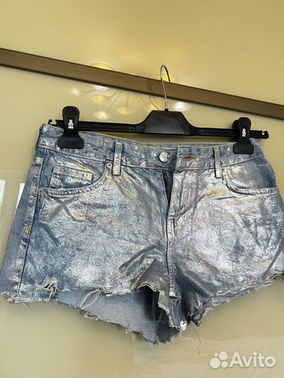 Шорты металлик zara bershka 26 S