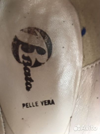 Туфли Балетки синие натуральная кожа Италия