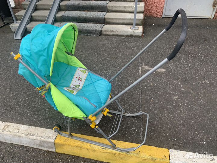 Санки коляска с колесами