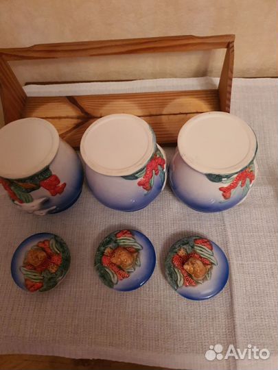 Набор банок для хранения и заварочника Дельфин