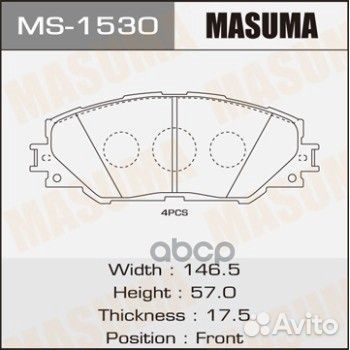Колодки дисковые masuma, AN-732K, NP1058, P8307