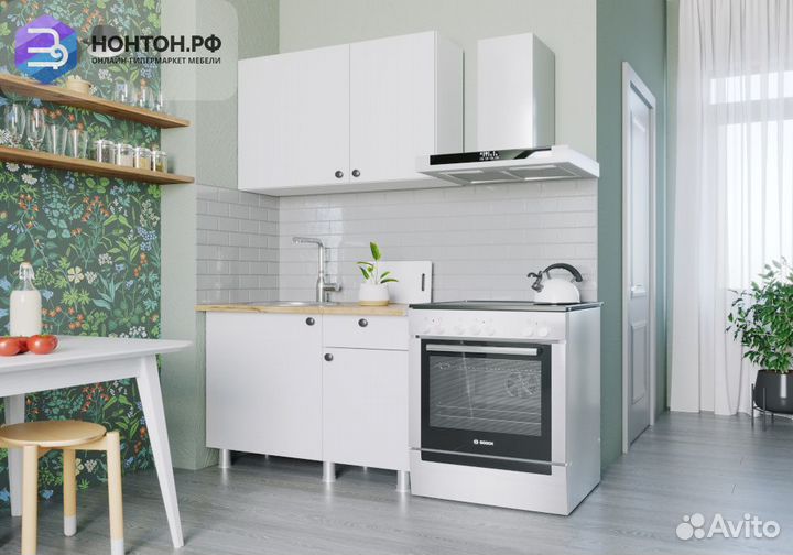 Кухня Деми 1.0 м белый