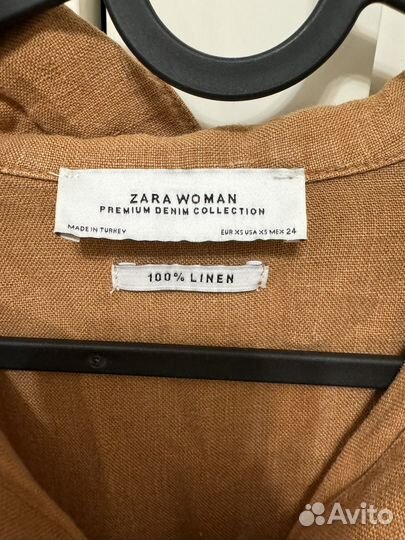 Льняное платье zara