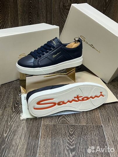 Кроссовки мужские кожаные santoni