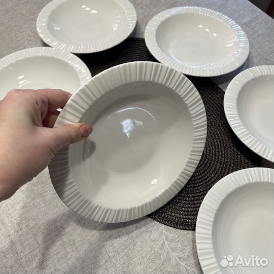 Тарелка суповая ресторанный фарфор 6 шт