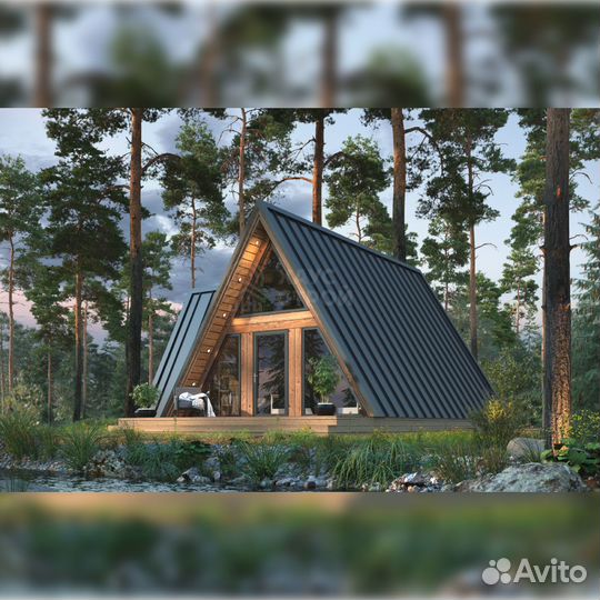 Дом A-Frame 10х8.5 под ключ. Проект Дюгнад