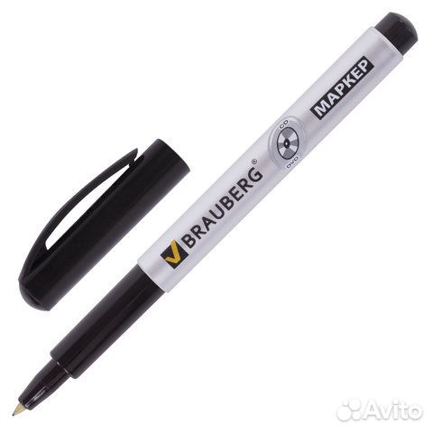 Маркер для CD/DVD brauberg, черный, 1 мм