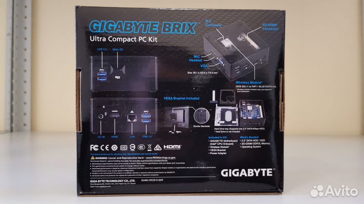 Неттоп, Мини пк gigabyte brix GB-bace-3160 bwup