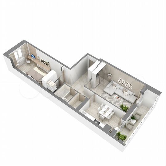 2-к. квартира, 60,4 м², 14/16 эт.