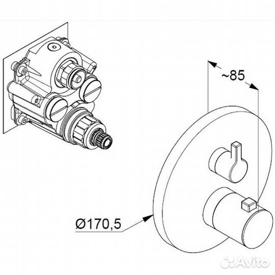 Смеситель для душа Kludi Nova Fonte Puristic 2083