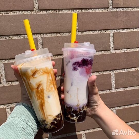 Стаканы для Bubble tea cup трубочки крышки