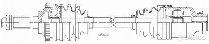 Привод для а/м KIA Spectra (04) 1.6i AT/мт (пе
