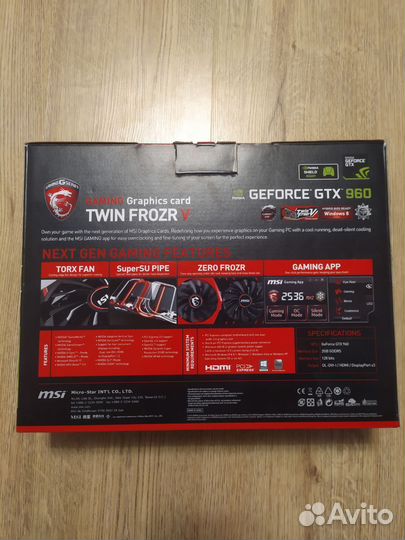 Видеокарта Nvidia GeForce GTX 960 Gaming 2gb