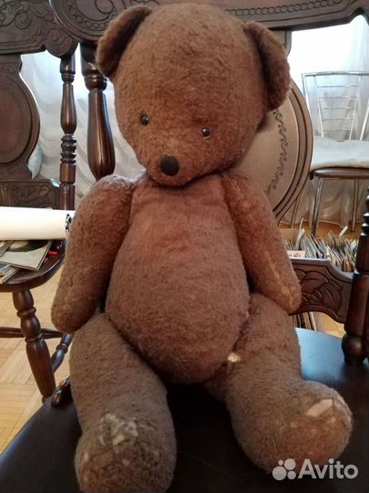 Плюшевый медведь, опилки. Советский медведь