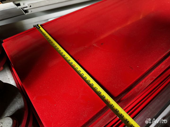 Полка стеллажная красная 125*30 см 30 шт мдм