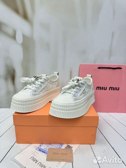 Кеды Miu Miu женские белые летние