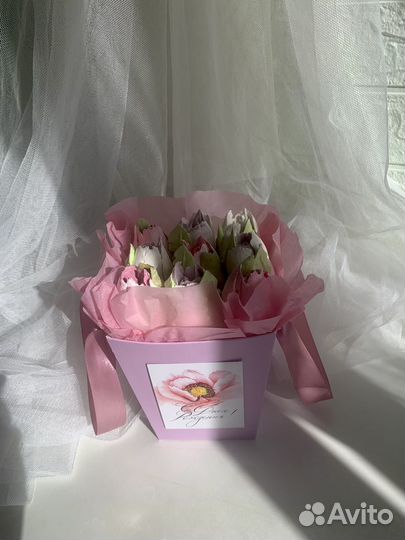 Цветы из зефира. Сладкий букет