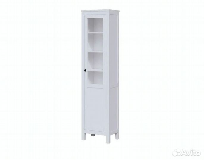 Шкаф-витрина Хемнэс с дверью, белый, сосна