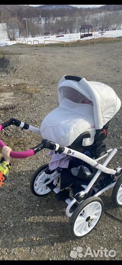 Детская коляска 3 в 1 (экокожа) Adamex