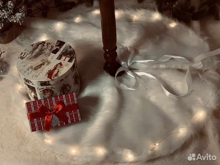 Коврик под елку юбка под елку с гирляндой