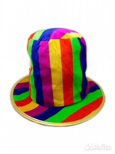 Цилиндр полосатый велюр (шляпа), цветной полиэстер