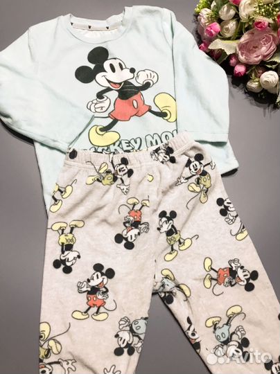 Пижама детская флисовая тёплая размер 80