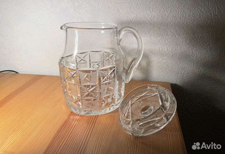 Кувшин хрустальный 1,5 л с крышкой