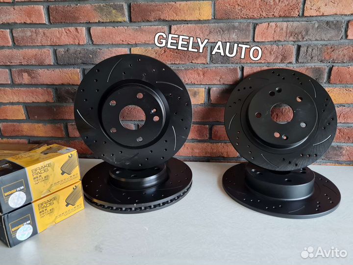 Передние + задние тормозные диски Geely Coolray