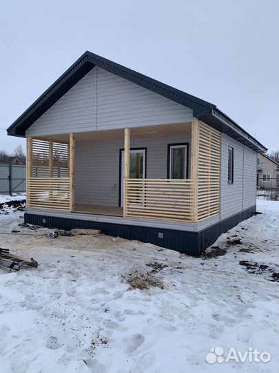 Жилой Каркасный дом 6 на 9 с террасой