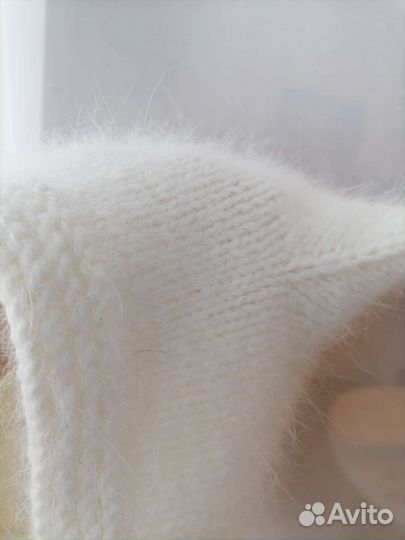 Чепчик с ушками белая, Devil hat, Kitti hat