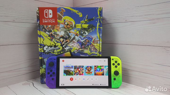 Nintendo Switch Oled Splatoon 3 + 256Gb Прошитая