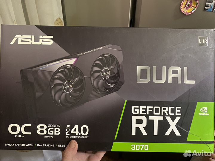Видеокарта asus geforce RTX 3070 dual 8 gb