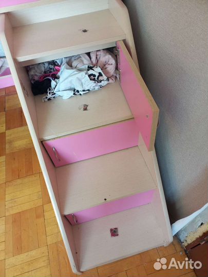 Детская кровать чердак бу со шкафом