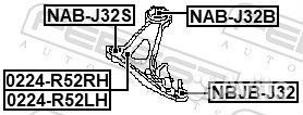 Рычаг передний левый 0224-R52LH Febest